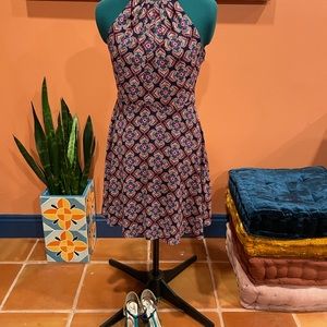 Express Navy Halter Neck Dress